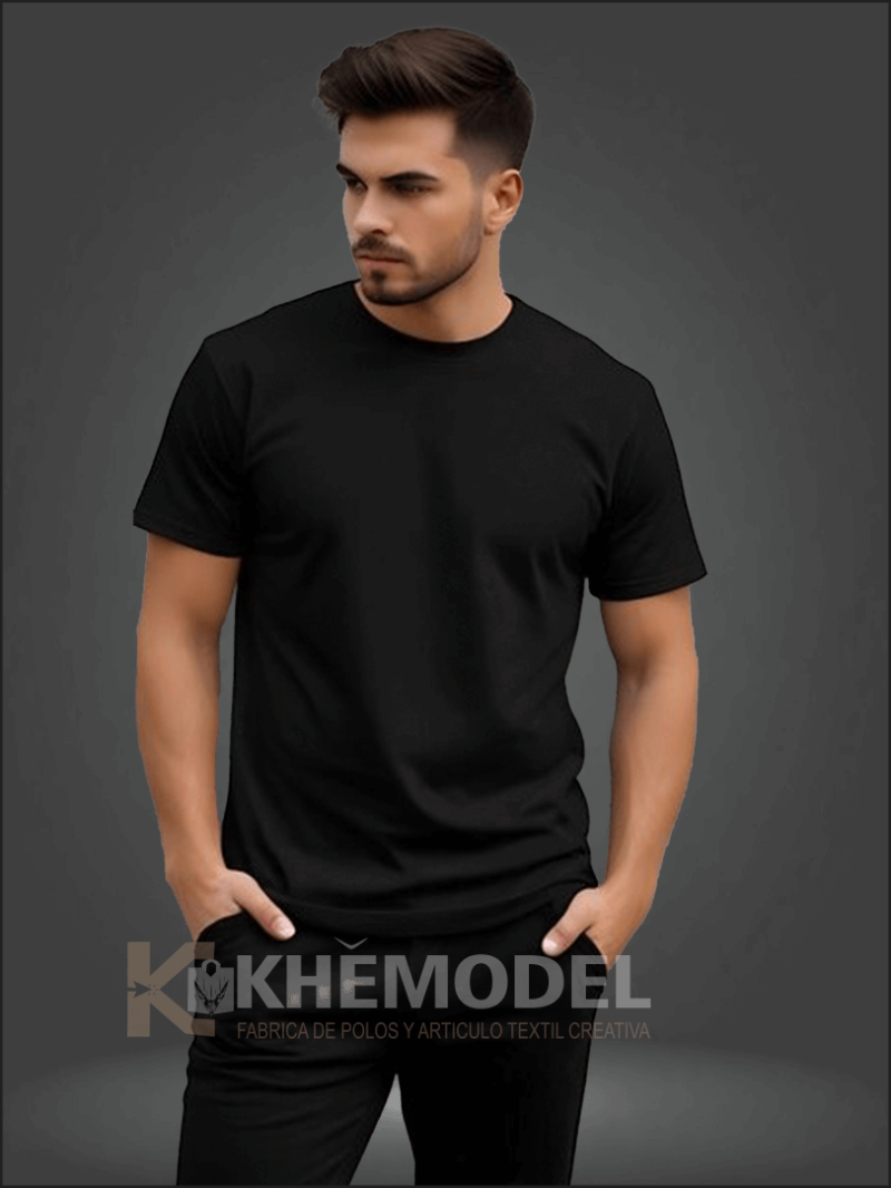 Polo hombre negro 100% Algodón Reactivo Compactado
